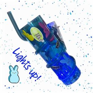 BLUE Easter Peeps Light-Up Cup with Spiral Straw